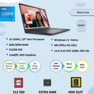 DELL INSPIRON 3530 CORE I5-13TH GEN -8GB-512GB -WIN 11 HOME -MS-OFFICE 2021 - 15.6" FHD 120HZ 250NITS