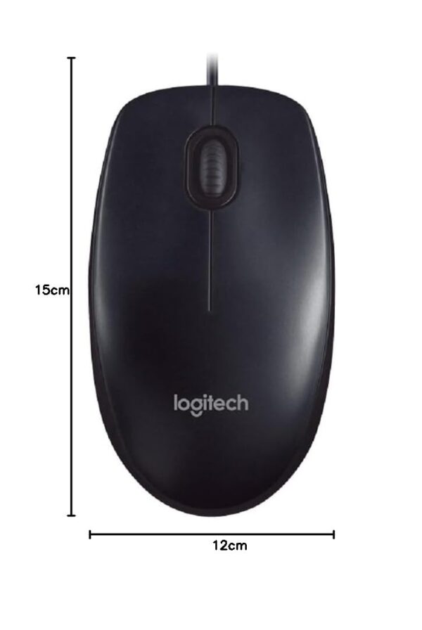 Logitech M90 Wired USB Mouse, 3 yr Warranty, 1000 DPI Optical Tracking, Ambidextrous PC/Mac/Laptop - Black - Image 2