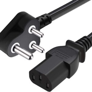 Desktop Power Cord 1.8M Replacement Power Cable, India Plug IEC Computer Mains Power Cable Cord for Desktop 3 pin Power Cable for PC, Power Cable for Monitor SMPS and Printer, Power Supply, TV