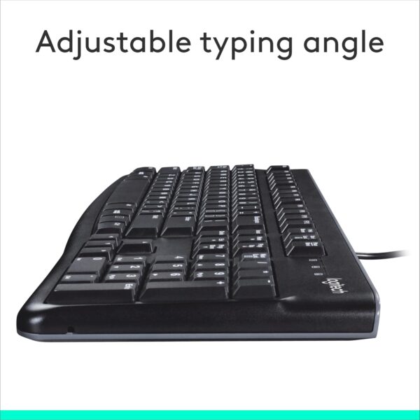 Logitech K120 Spill-Resistant,Curved Space Bar Wired Keyboard (Black) - Image 10