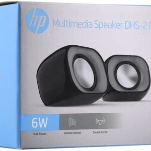 HP DHS-2111 Wired Speaker, 2-Channel Surround Sound, 3.5mm aux connectivity, PC and Phone Compatible, Easy Volume Controls, 1-Year Warranty, 0.27 kg, Black, 8C575AA