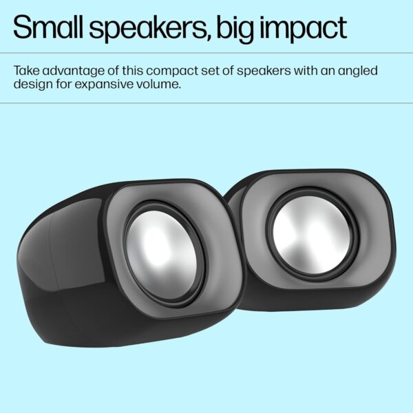 HP DHS-2111 Wired Speaker, 2-Channel Surround Sound, 3.5mm aux connectivity, PC and Phone Compatible, Easy Volume Controls, 1-Year Warranty, 0.27 kg, Black, 8C575AA - Image 9